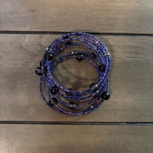Purple Beaded Wrap Bracelet